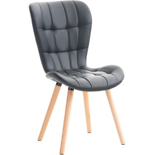 Silla de Confidente ELGAR PIEL en color Negro