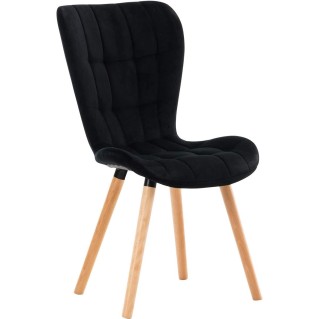 Silla de Confidente ELGAR TERCIOPELO en color Negro