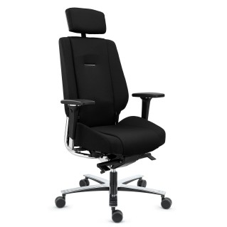 Silla de oficina ergonómica 24 horas, material viscoelástico, negro