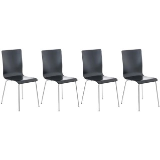 Lote de 4 sillas de Confidente PERE, en madera color negro